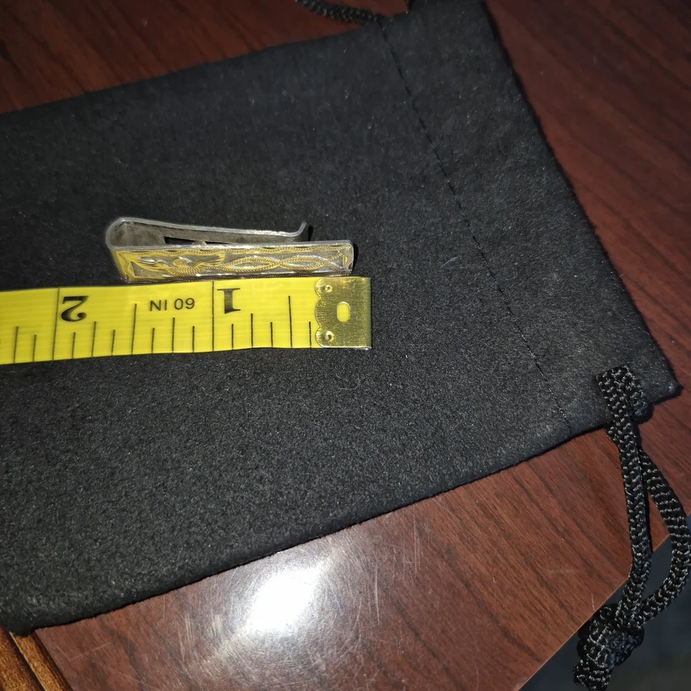 Silver-Tone Patterned Tie Clip for Men